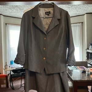 2 piece used vintage shirt suit light blue